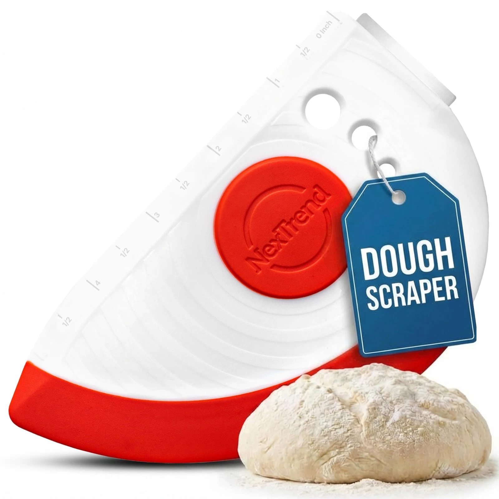 5-in-1 Dough Scraper & Flexible Bowl Scraper by , Bread Scraper with Stainles...