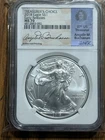 2018 TREASURER’s CHOICE SILVER EAGLE $1 NGC EARLY RELEASES MS70 Buchanan Signed