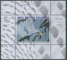 2002 CANADA-BRITISH COLUMBIA CONSERVATION FUND, NORTHERN GOSHAWK VD.#BCC8