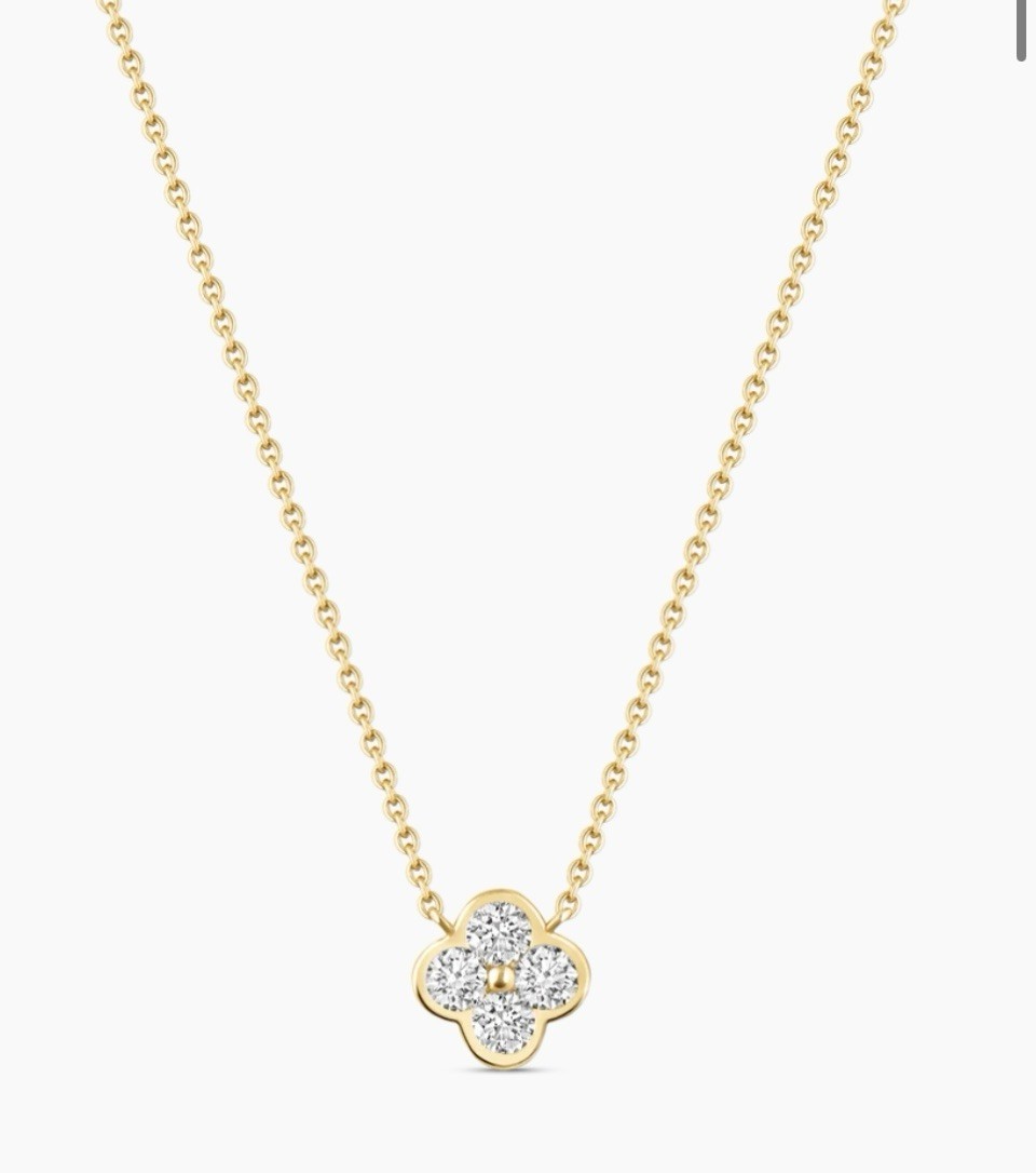 Electric Picks Crystal Charm Necklace Gold-tone