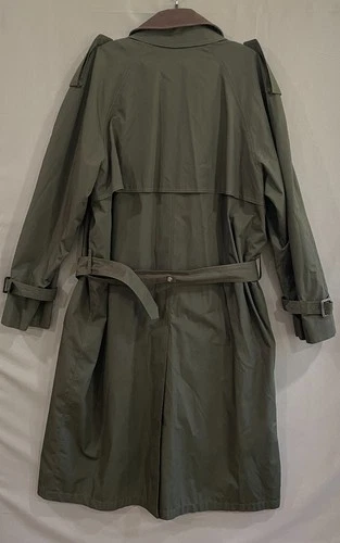 Stafford Trench Coat Mens 42L Olive Green Belted Double Breasted Removable Liner image 3