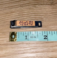 Vtg Infant Baby Gerber Style Nail Clippers Korea Orange Bear Pattern With File