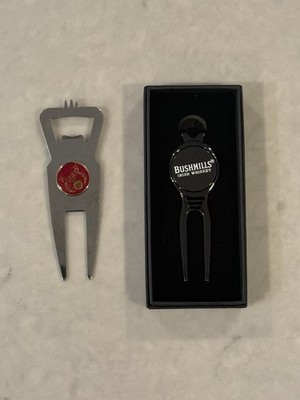 Lot 2 Divot Tools, Bushmills Irish Whiskey Golf Gunmetal Grey, + 1 More Tool,NEW