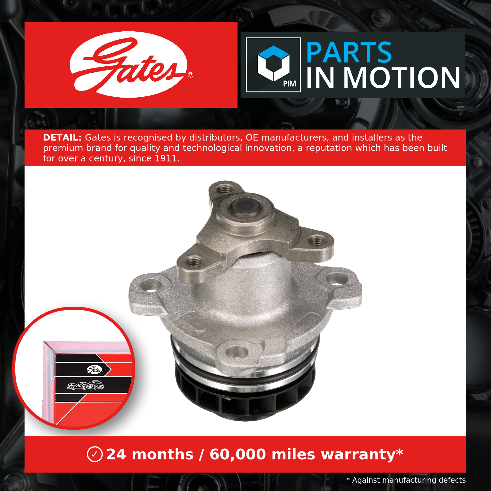 Water Pump fits VAUXHALL VIVARO X83 2.0D 06 to 14 Coolant Gates 4423461 95518743