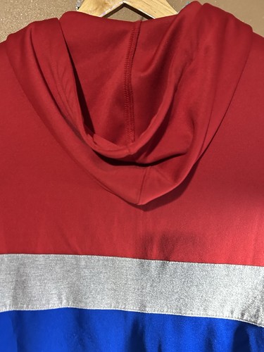Felpa con cappuccio Adidas FC Dallas full zip rossa blu righe vintage retrò media - Foto 10 di 14