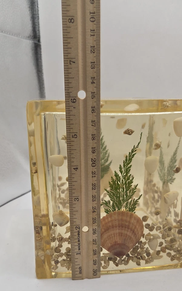 Vntg Mcm Lucite Shell Tissue Holder & Soap Dispenser Set Of 2 - Image 3 of 4