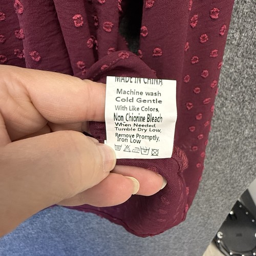 BTFBM Tunika Oberteil Damen XL Schweizer Punkte Pflaume Lila Hängerchen Bluse Langarm - Bild 13 von 16