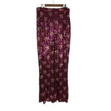 Nasty Gal Heart Sequin Wide Leg Pants Pink High Waist Festival Rave Size 12 NWT