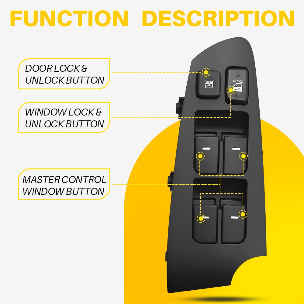 Front Left Master Main Power Window Switch For 2010-2013 Kia Forte 93570-1M100WK