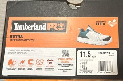 Timberland PRO Setra Composite Safety Toe EH Work Shoes White/Teal 11.5 M