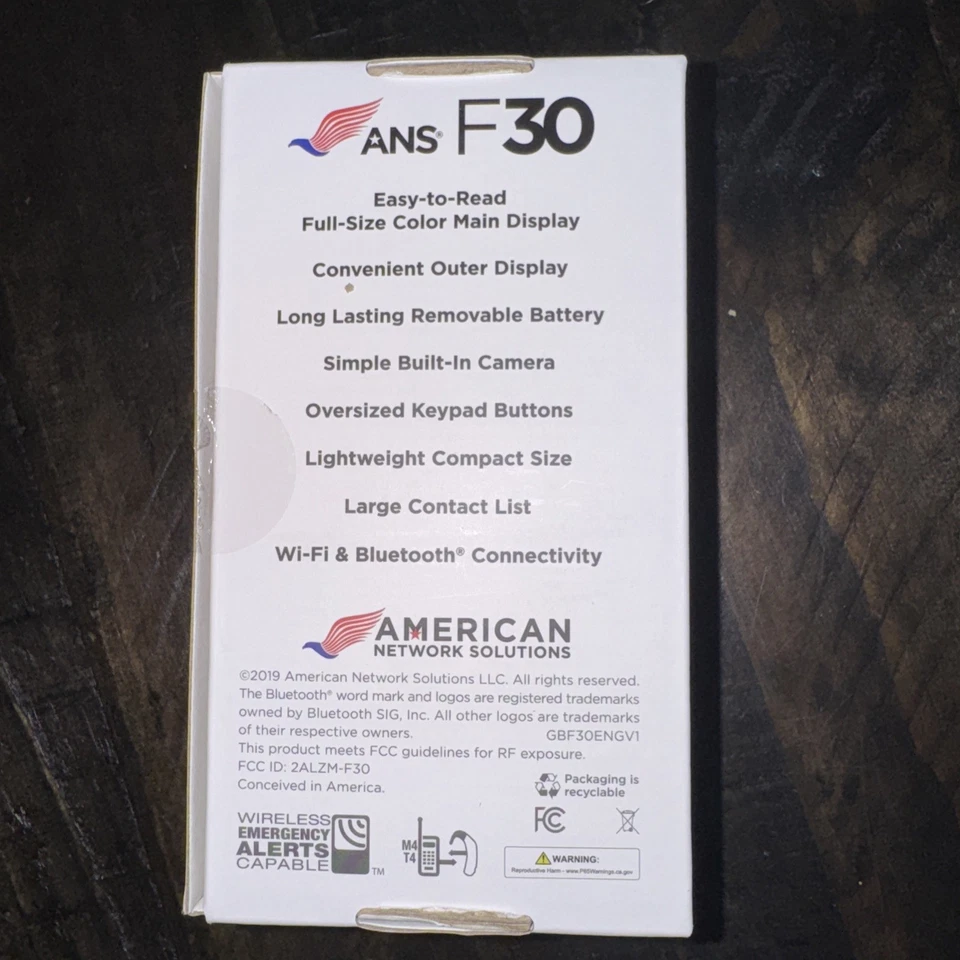 ANS F30 8GB (US Cellular) 4G Flip Phone Unlocked LTE/CDMA 8GB BLACK NEW IN BOX - Image 2 of 3