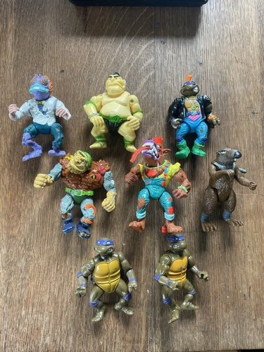 Lot Of 8 Vintage 80’s TMNT Loose Action Figures Teenage Mutant Ninja Turtles