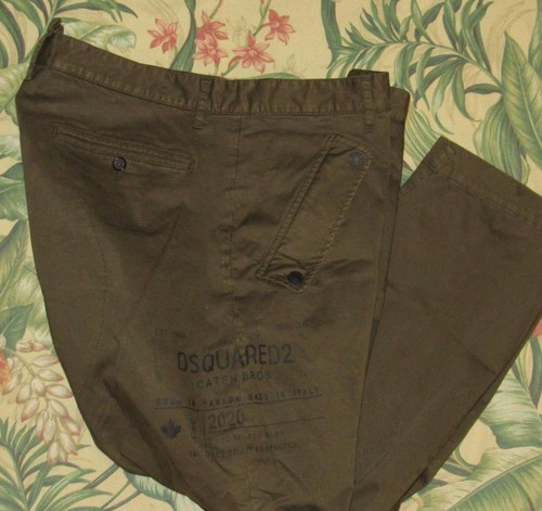 DSQUARED Green Cotton Cargo Chino Pants 38 x 29 Size 54