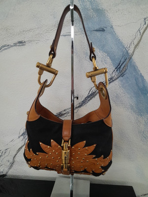 Gucci Tom Ford Jackie limited Edition Leder/Canvers Bag Shoulderbag Selten Rar