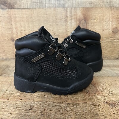 Timberland Boots Toddler Size 5 EUC Black Leather Field Boots Hiking Outdoor