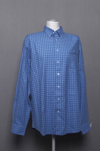 Lands End Casual Shirt XL Blue Checkered Long Sleeve Button-Down Cotton E64 - Picture 1 of 5