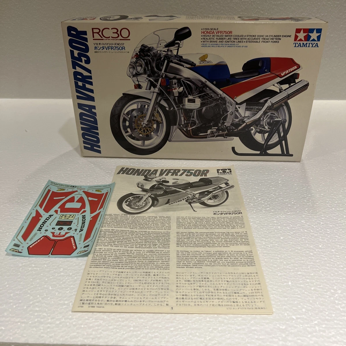 Tamiya 1 12 Scale Honda VFR750R RC30 with Clear Bodywork 14057