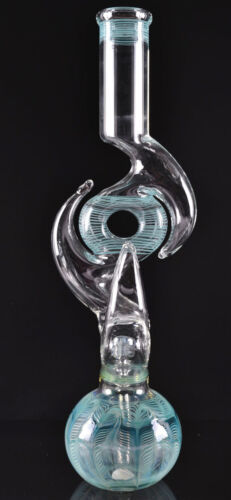 Tubo de agua burbujeador de bong de vidrio grueso de doble cuerno de la Vía Láctea de 16" hecha en EE. UU. - Imagen 4 de 6