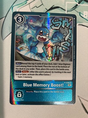 Blue Memory Boost! P-036 SR Digimon CCG | Resurgence Booster NM