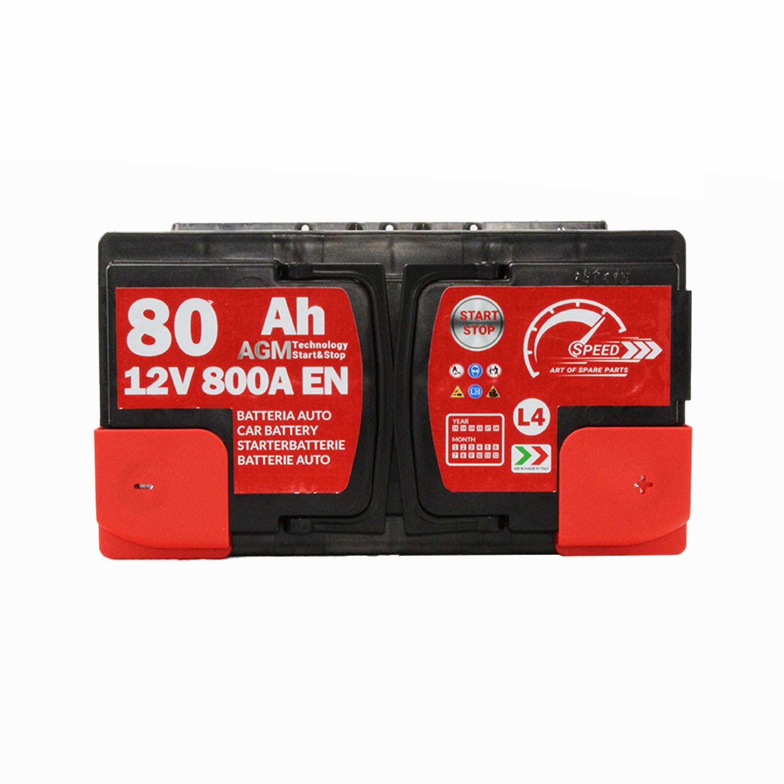 Batteria Auto SPEED 80ah AGM 800A 12V L4 Start&stop - Miniatura 3