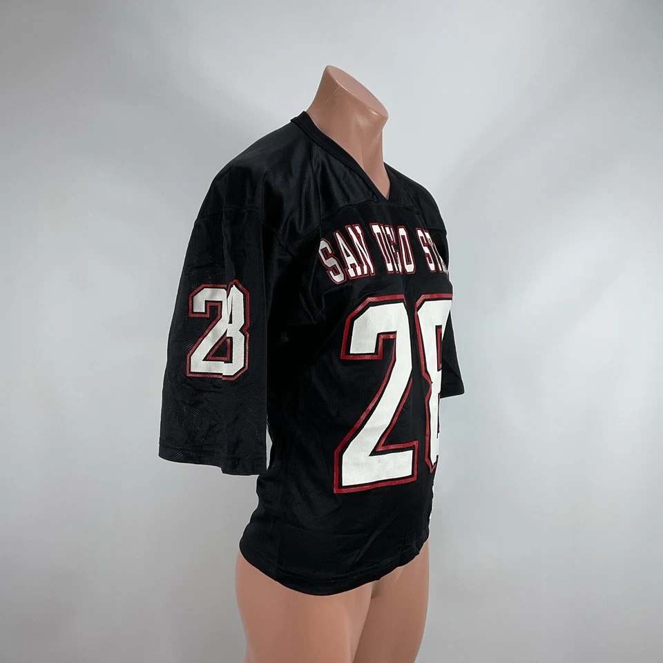 Camiseta de fútbol americano vintage campeón San Diego State Aztecs #28 Marshall Faulk pequeña Foto 4 de 4