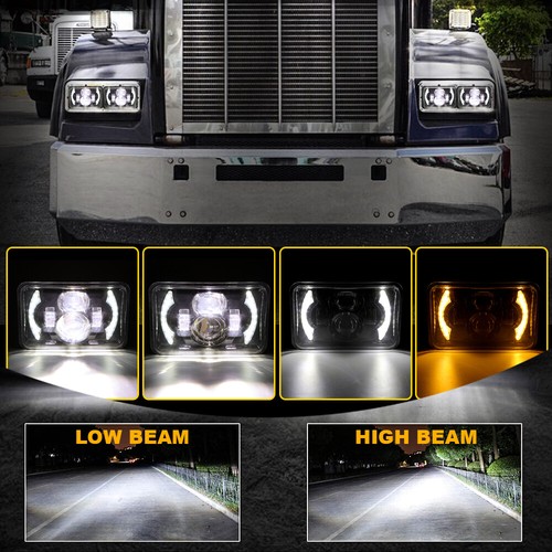 4x6" Led Headlight Hi/Lo Beam DRL Turn for Chevrolet S10 1995 1996 1997 Trucks - Bild 6 von 12