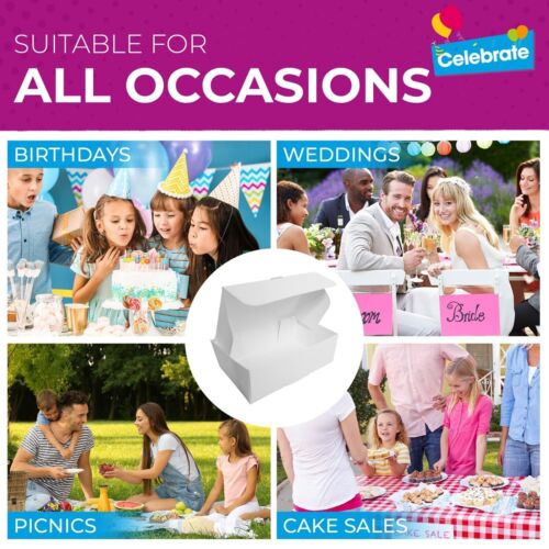 20-100pk White Single Cake Slice Boxes Individual Wedding Birthday Party Favour - Picture 3 of 17