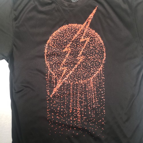 DC Comics Mens The Flash Raised Graphic Performance T-Shirt Black Red Size M - Picture 2 of 6