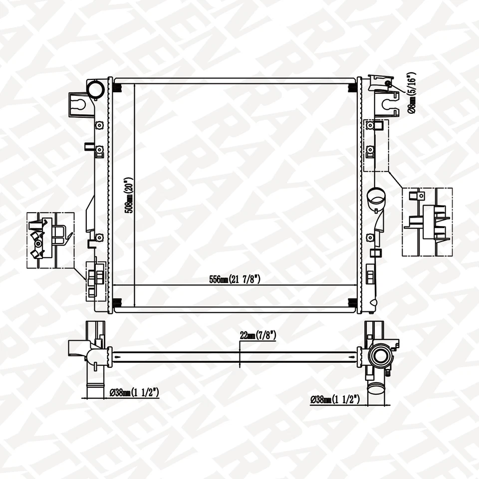 2957 Radiator For 2007-2018 Jeep Wrangler JK Unlimited Rubicon Sahara 3.6L 3.8L Foto 3 de 4