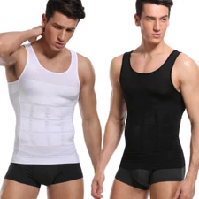 Gynecomastia Moobs Compression Vest Shirts Men Tank Top Slimming Body Shaper US