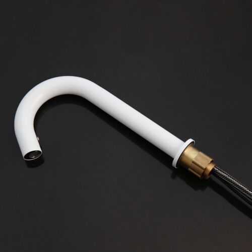 Grifo de baño blanco sensor automático grifo de latón montado en cubierta sin contacto de un orificio - Imagen 10 de 13