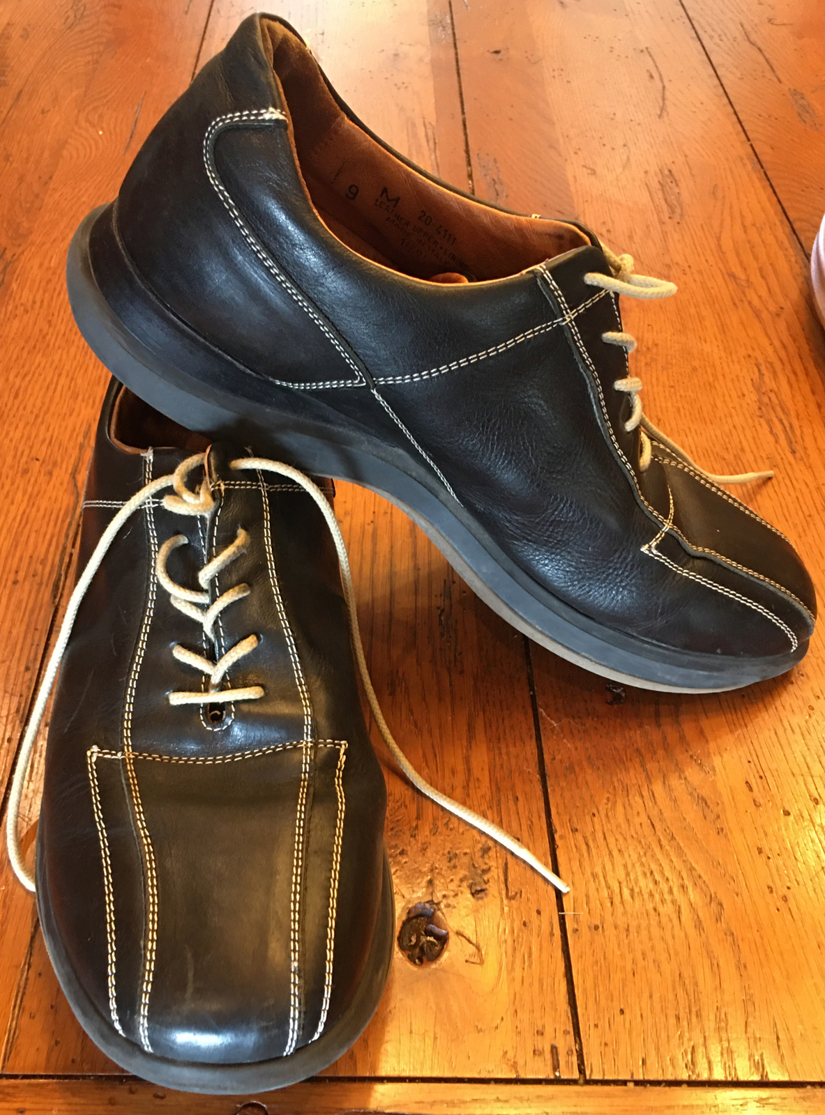 SAOLA Scarpe Oxford Johnston & Murphy da uomo in pelle nera 20 4111 taglia 9MUS!