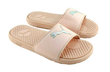 New PUMA Cool Cat Size 10 Pink / Silver Logo Comfort Women  s Slide Sandals