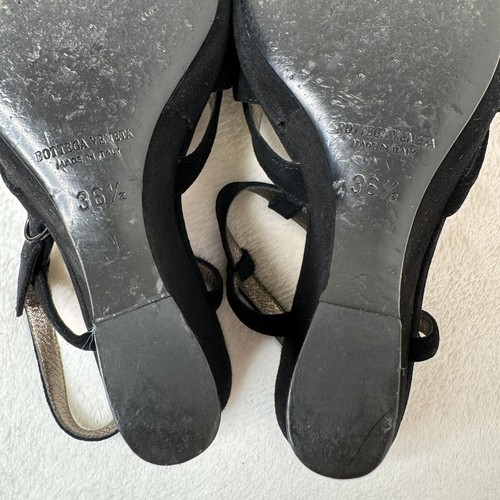 Bottega Veneta Womens Shoes Black Suede Platform Wedge Dark Floral Fairy 36.5 - Picture 9 of 11