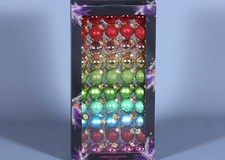 100 Pcs. CHRISTIAN SIRIANO Mini 1" Assorted Glitter  Shiny Glass Ornaments 2