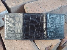 Genuine American Wild Alligator Trifold Wallet Mens Leather Hide Skin Gator JY70