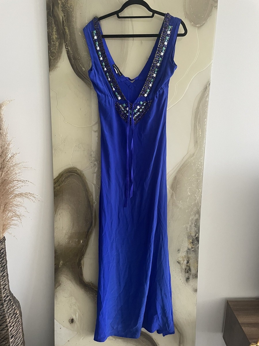 Karina Grimaldi Long Dress - Blue , Beaded - Size S | eBay
