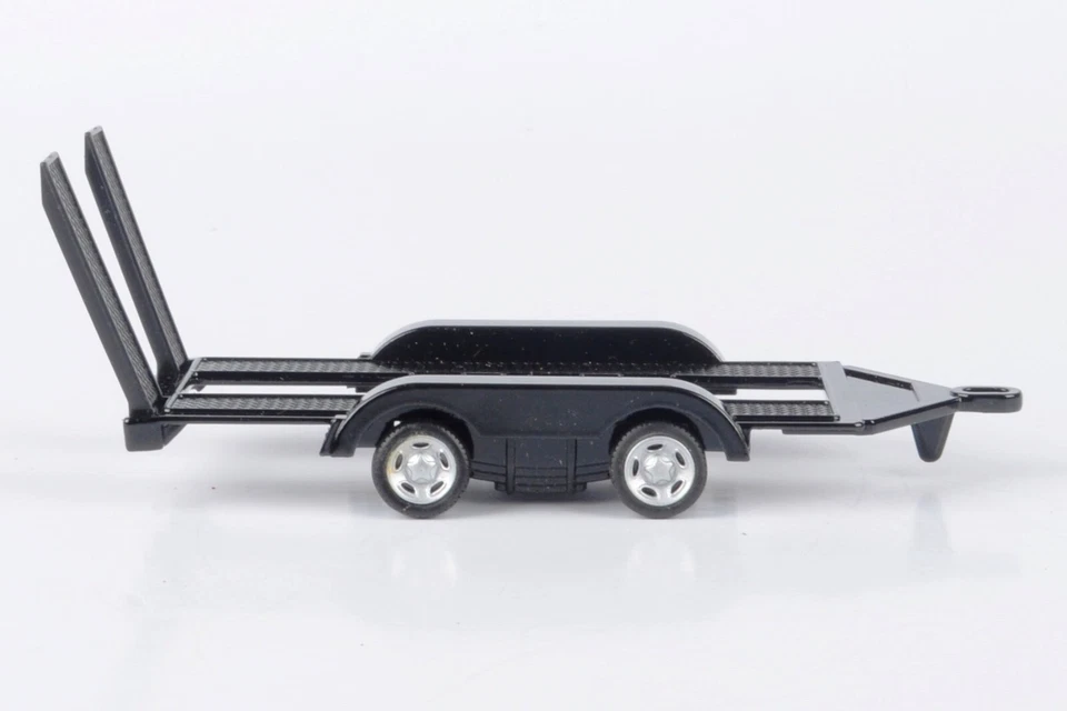 Lot 4 Remorques plateaux porte voiture 1/43 Metal Trailer Diecast Motormax 76081 - Photo 4/4