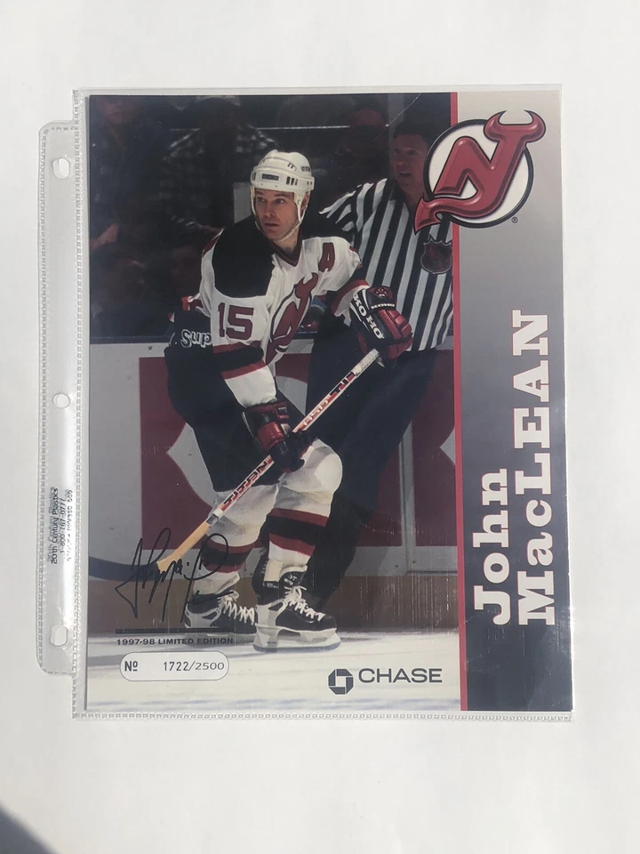 NEW JERSEY DEVILS PRINT OF JOHN MACLEAN NHL HOCKEY Memorabilia 1990s VINTAGE Foto 2 de 4