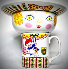 Vintage Child’s Dish Set. Seymour Mann 3-pc Porcelain “For A Good Little Girl”.