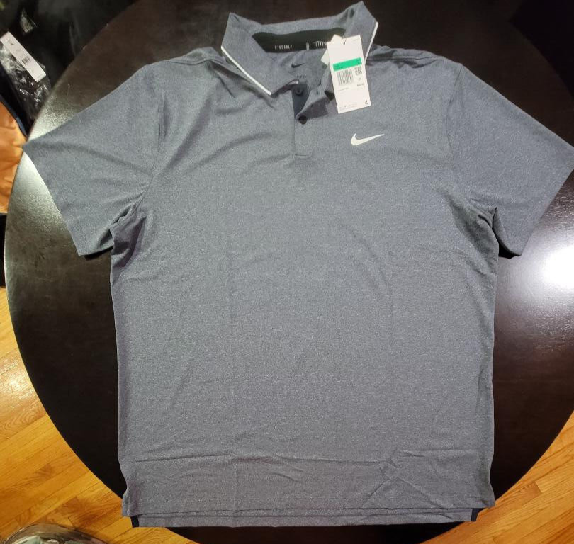 ゴルフシャツ サイズ2 Nike GOLF Dri-FIT Blue Men's Golf 2 Button Polo Shirt Size