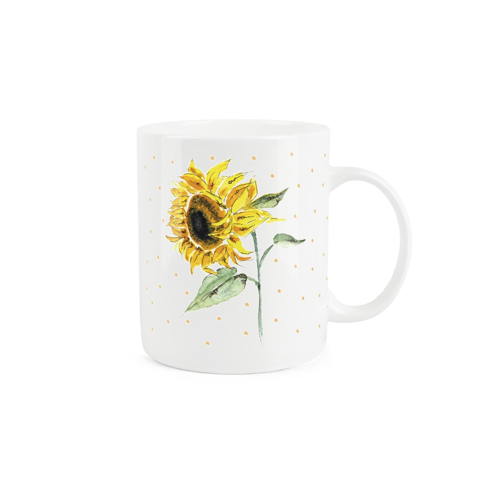 Sunflower Mug - Dotty Bright Floral Gift/Present - Tea/Coffee Bone China Mug