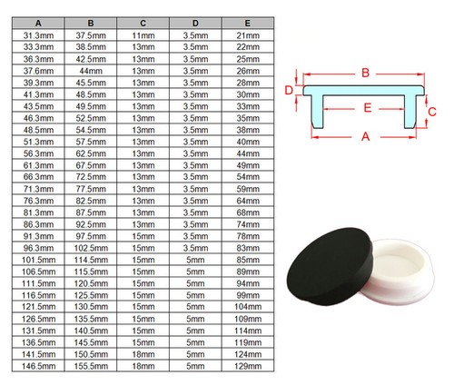 Blak Silicone Rubber Stopper Plug Blanking End Cap Tube Pipe Insert Bung 9-140mm - Picture 4 of 8
