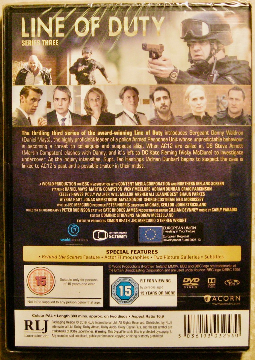 Line of Duty DVD New Series 3 Free Shipping Region 2 Pal