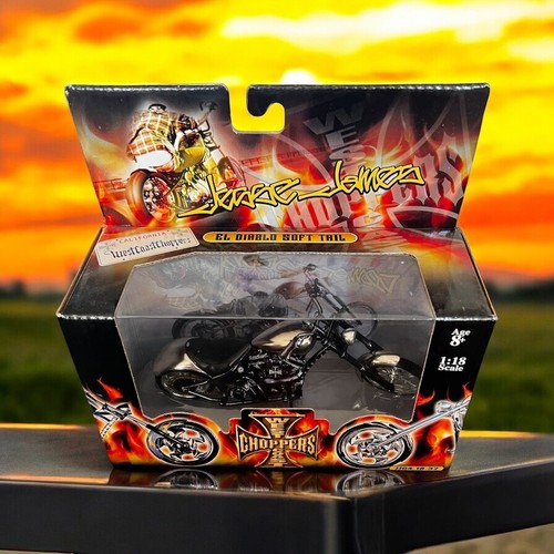 2004 Jesse James West Coast Choppers EL DIABLO SOFT TAIL 1:18 Motorcycle NIB - Picture 2 of 6