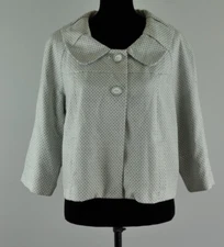 I. N. Studio Women’s SZ 14 Career 2 Button Jacket 3/4 Sleeve B&W Fully Lined EUC