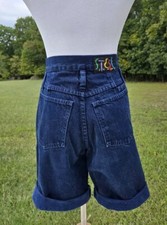 Womens Vtg 80s High Waisted Denim Jean Shorts Mom STEEL JEANS Sz 3 Streetwear