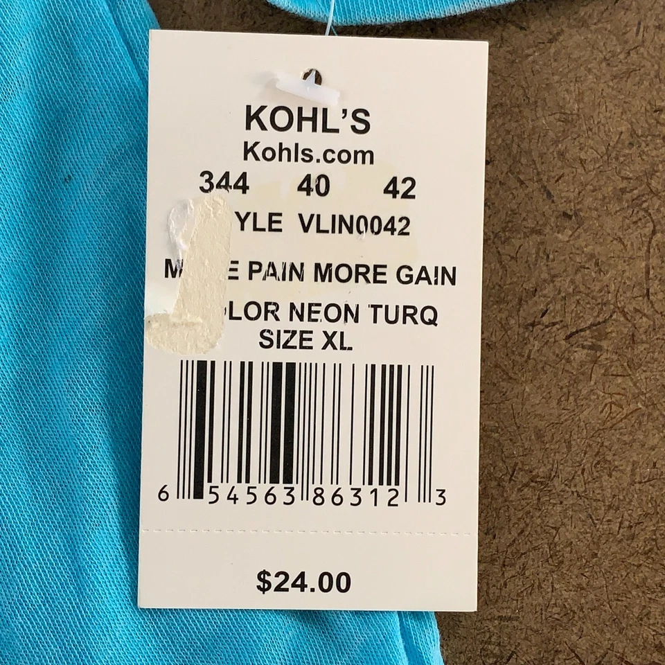 Camiseta Chin Up Apparel para mujer talla XL azul más dolor más ganancia manga 3/4 nueva con etiquetas Foto 2 de 4