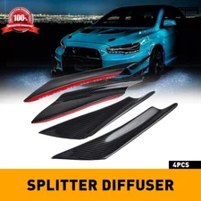 4Pcs/Set Front Bumper Side Diffuser Shark Fin Kit for Car Spoiler Wing Universal