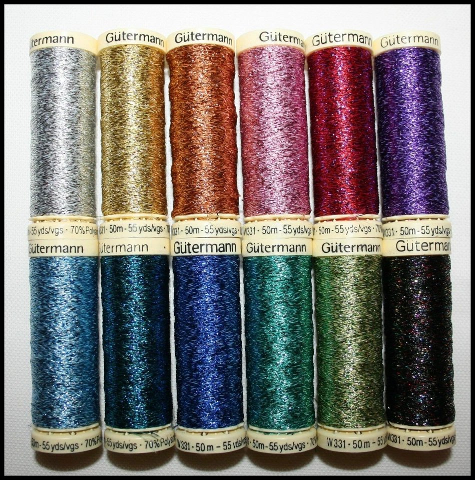 GUTERMANN METALLIC EFFECT THREAD - 50m - VARIOUS COLOURS